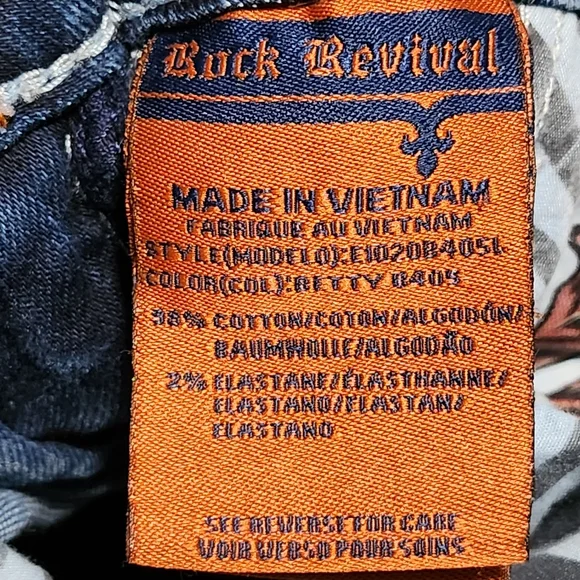 ROCK REVIVAL Betty Jeans Womens Size 23 Bootcut Y2K Bling Distressed Rhinestones - Picture 13 of 15